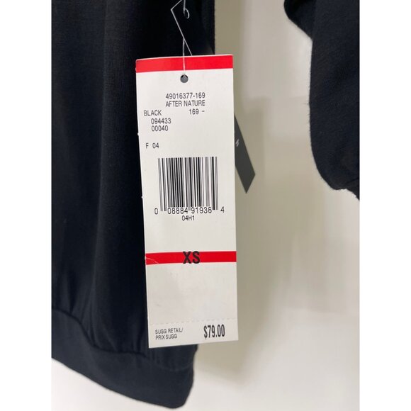 Size XS X-SMALL NEW$79.00 NINE WEST BLACK BLOUSON TOP SHEER 3/4 BALLOON SLEEVES - Picture 5 of 5